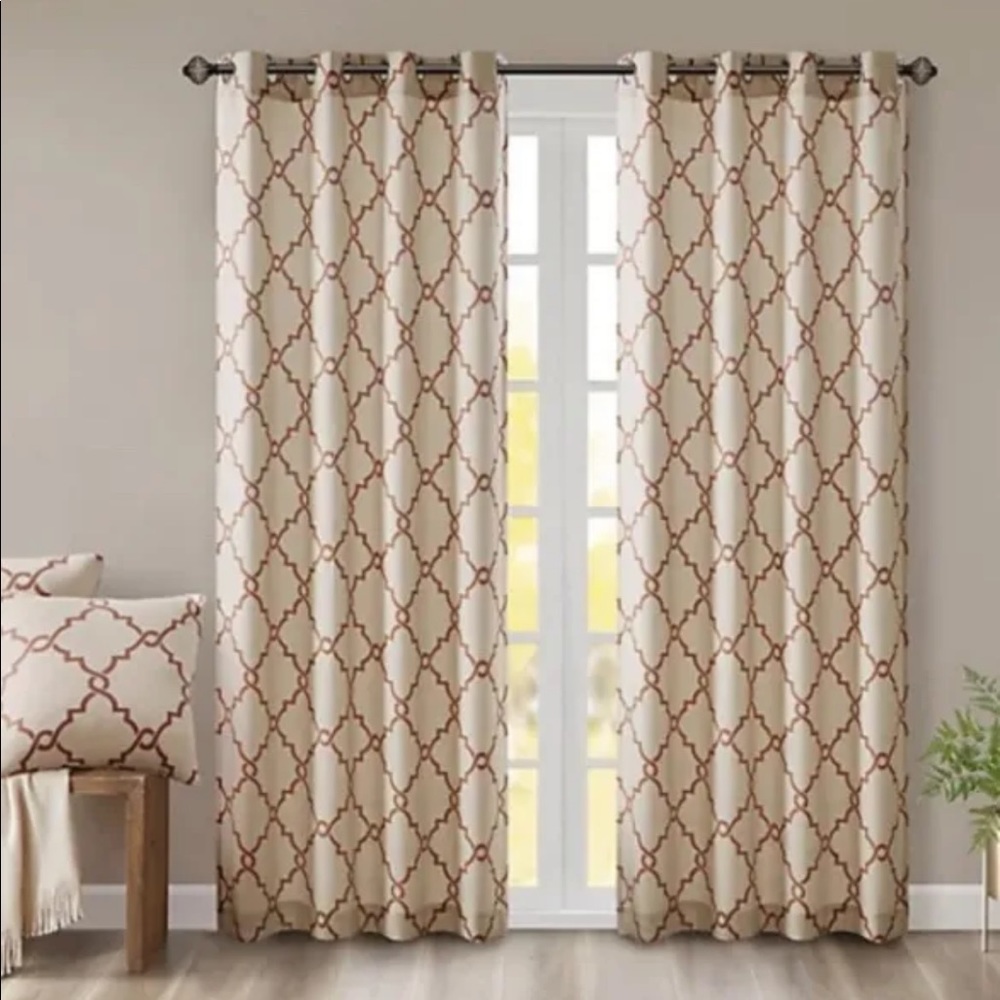 Madison Park Saratoga 84-Inch Grommet Top Window SET Curtain